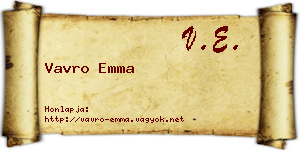 Vavro Emma névjegykártya